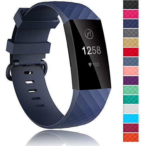 Product Cover Velavior Waterproof Bands for Fitbit Charge 3 / Charge3 SE, Replacement Wristbands for Women Men Small Large (Navy, Small)