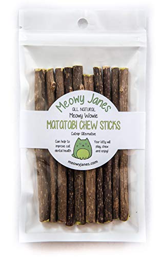 Product Cover Meowy Janes Matatabi Chew Sticks - An All Natural Silvervine Cat Toy and Cat Treat - Catnip Alternative