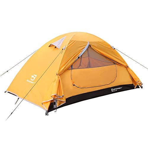 Product Cover Bessport Camping Tent 2-Person Lightweight Backpacking Tent Waterproof Two Doors Easy Setup Tent for Outdoor, Hiking Mountaineering Travel (Orange)