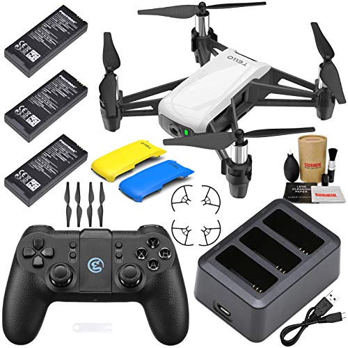 Product Cover Tello Drone Quadcopter Boost Combo Bundle with 3 Batteries, Charging Hub, GameSir T1 Remote Controller and Must Have Accessories (5 Items)