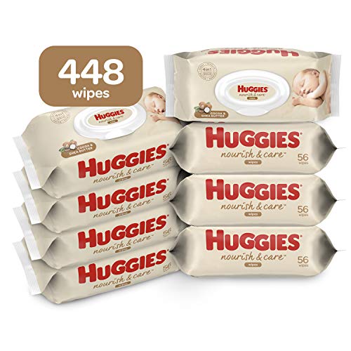 Product Cover Huggies Nourish & Care Baby Wipes, 8 Flip-Top Packs, 56 Count Each