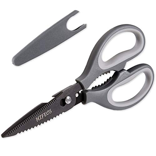 Product Cover Kitchen Shears, Take-Apart Kitchen Scissors with Blade Cover and Soft Grip Handles, Ultra Sharp Titanium Coated Blade