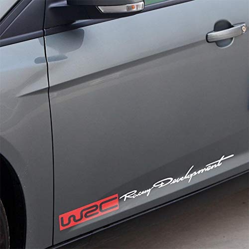 Product Cover LYOMAN® Large Racing Developments WRC Car Sticker for Bumper Hood Windows Side (White)