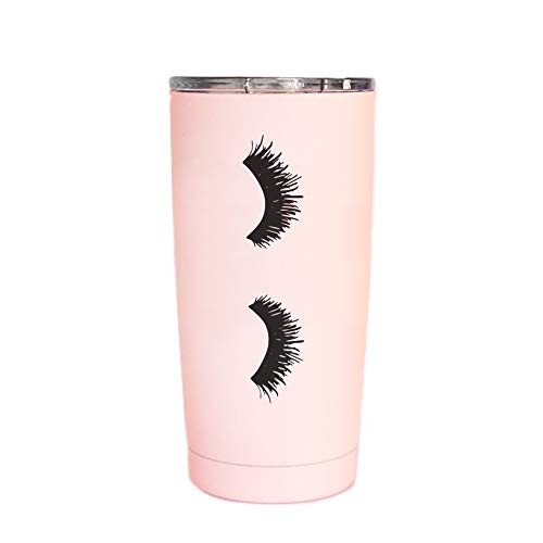 Product Cover SWEET WATER DECOR Eyelash Travel Mug Pink 17oz Stainless Steel with Lid Hot or Cold Drink Lashes Cups Tea Makeup Mug Novelty Tumblers Girly Commuter Cup Chic Office Decor Fashionable