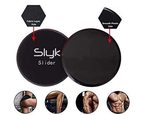 Product Cover SLYK Core Sliders 2 Double Sided Gliding Discs for Abdominal Exercises and Total Body Workout Equipment, Perfect for Use on Carpet or Hard Floors (Round)
