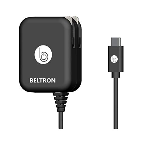 Product Cover BELTRON Turbo Fast USB-C/Type C USB Wall Charger 5V / 3 AMP 18W with Built-in Cable (Compatible with: Sonim XP3, XP8, DuraForce Pro 2, Galaxy S10 & All Type C USB Devices) Intertek ETL Certified 18W
