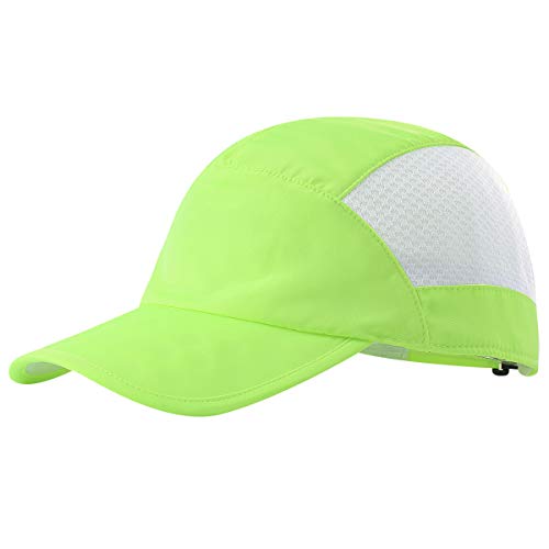 Product Cover ZOWYA Unisex Sport Cap Running Cap Summer Breathable Quick Dry Mesh Baseball Cap Sun Hat for Men&Women Teambuilding Neon Yellow