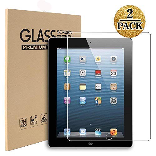 Product Cover iPad 2 / iPad 3 / iPad 4 Glass Screen Protector,[2 Pack]TopEsct Tempered Glass Screen Protector For (Oldest Models) iPad 2nd/3rd/4th Generation,9H Hardness,2.5D Edge,Ultra Clear,Anti-Scrat(iPad2/3/4)