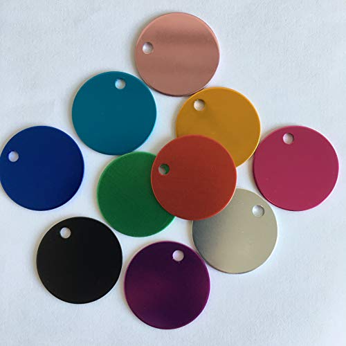 Product Cover Colorful Round Anodized Aluminum Stamping Blanks Discs 25mm (Pack of 10) (Color Mix)