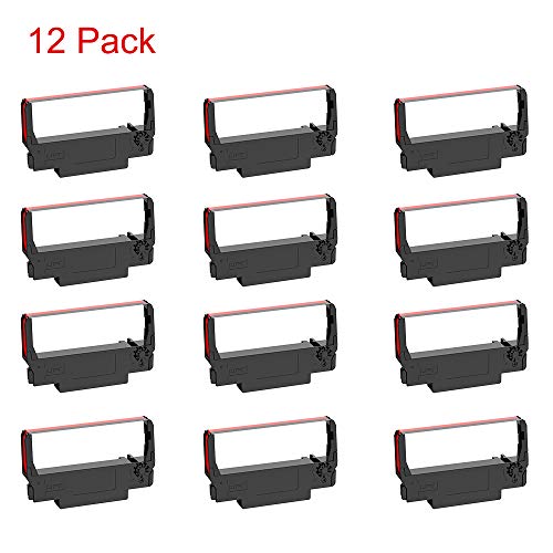 Product Cover Bigger 12-Pack ERC30 ERC-30 ERC 30 34 38 B/R Compatible Cash Register Ink Ribbon Used for ERC38 NK506 (Black and Red)