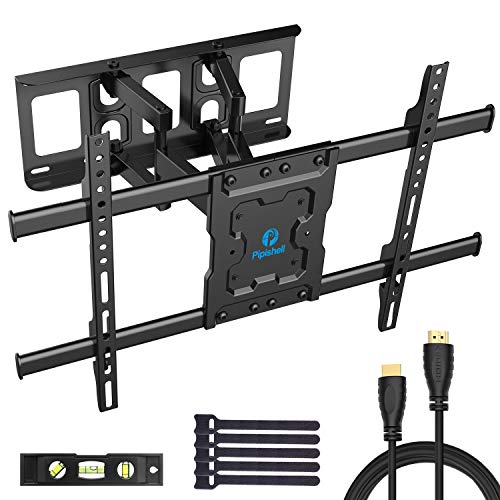 Product Cover Full Motion TV Wall Mount Bracket Dual Articulating Arms Swivels Tilts Rotation for Most 37-70 Inch LED, LCD, OLED Flat&Curved TVs, Holds up to 132lbs, Max VESA 600x400mm by Pipishell