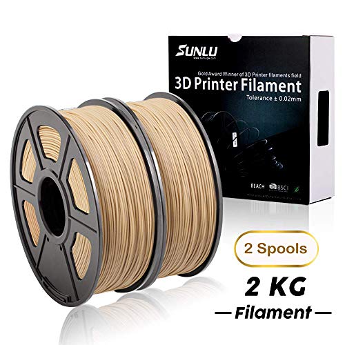 Product Cover SUNLU Wood Filament 2kg - 1.75 mm 3D Printer Filament, Dimensional Accuracy +/- 0.02 mm Sweet Smell 3D Printing Filament, 2.2 lbs Spool Wood 3D Printer Filaments for Most 3D Printer & 3D Pen