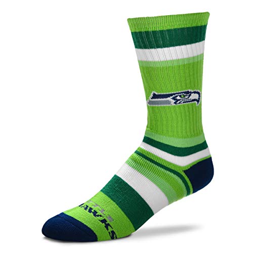 Product Cover Seattle Seahawks Rainbow Stripe Youth Size 13, 1-5 Kids Crew Socks (4-8 YRS)