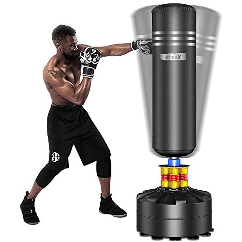 Product Cover Dripex Freestanding Punching Bag 69''- 182lb Heavy Boxing Bag with Suction Cup Base for Adult Youth - Men Stand Kickboxing Bags Kick Punch Bag | Black