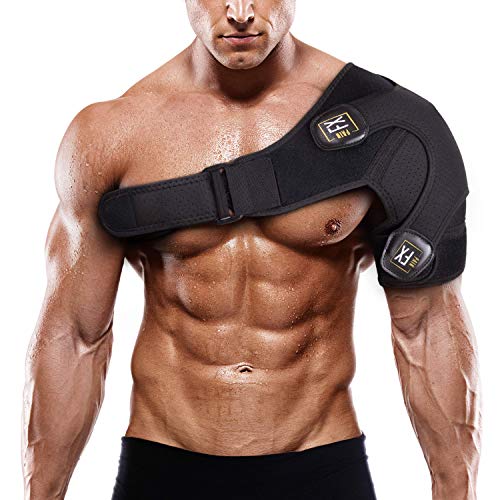 Product Cover PainFX Shoulder Brace for Men with Rotator Cuff Support and Adjustable Compression Sleeve - Lightweight and Breathable, Prevents Dislocations & Speed Up Recovery from AC Sprains, Bursitis and Tears