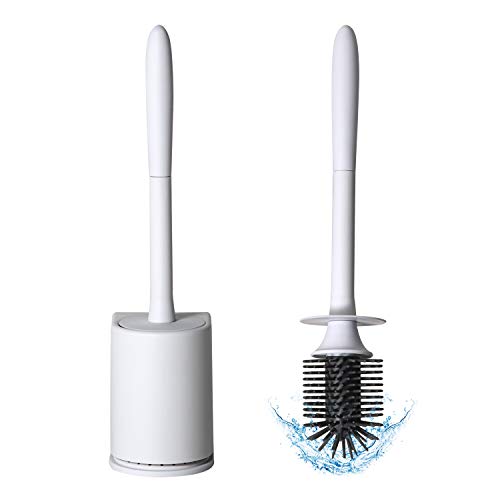 Product Cover TOP BEAUTY Toilet Brush Cleaner Soft Bristles Toilet Bowl Brush and Holder for Bathroom Deep Cleaning Wall Mountable, White