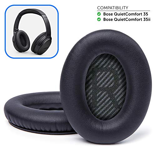 Product Cover Premium Bose QC35 Headphones Replacement Ear Pads Made by Wicked Cushions - Memory Foam Adapts to Your Ears - Fits QuietComfort 35 & 35ii and SoundTrue & SoundLink 1&2 Around-Ear Headphones | Black
