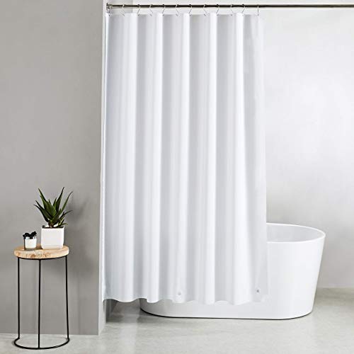 Product Cover Amazon Brand - Solimo Solid 100% PEVA Shower Curtain, 72 inch x 79 inch, Frosty White