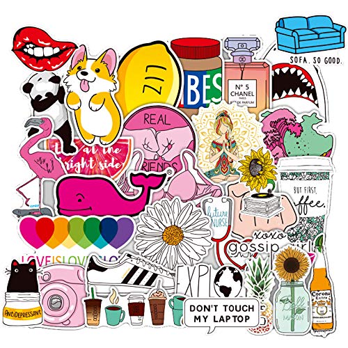 Product Cover Girl Cute Lovely Laptop Stickers Water Bottle Skateboard Motorcycle Phone Bicycle Luggage Guitar Bike Sticker Decal 45pcs Pack (Cute Girl)