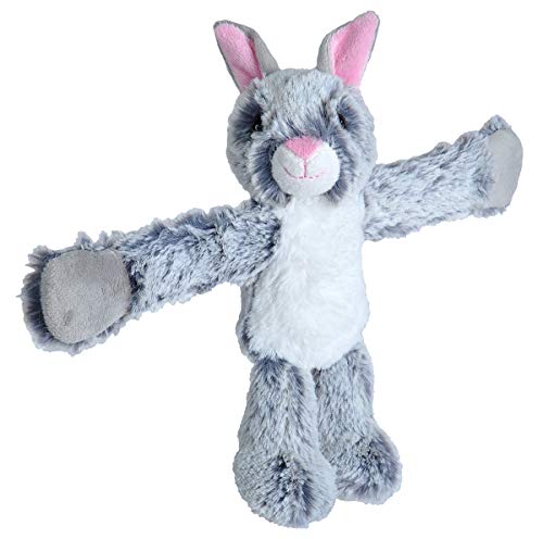 Product Cover Wild Republic Huggers Bunny Grey Plush Toy, Slap Bracelet, Stuffed Animal, Kids Toys, 8