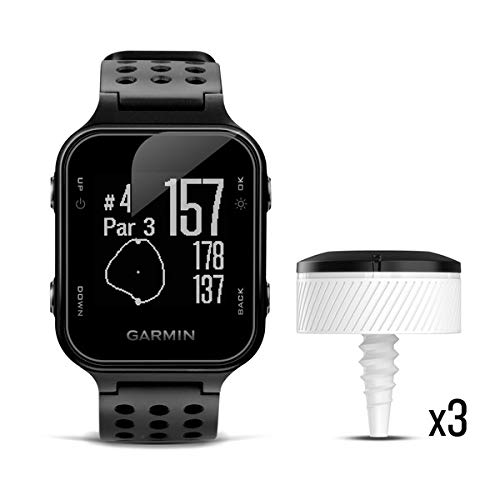 Product Cover Garmin Approach S20 Bundle, GPS Golf Watch with Step Tracking and Preloaded Courses, Includes Three CT10 Club Trackers, Black