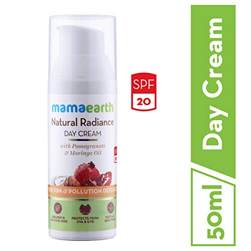 Product Cover Mamaearth Day Cream with SPF 20+, Whitening and Tightening Face Cream with Moringa & Pomegranate Oil