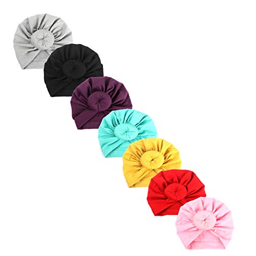 Product Cover Upsmile Baby Girl Hat Newborn Hospital Hat Infant Turban Nursery Beanie Headwrap