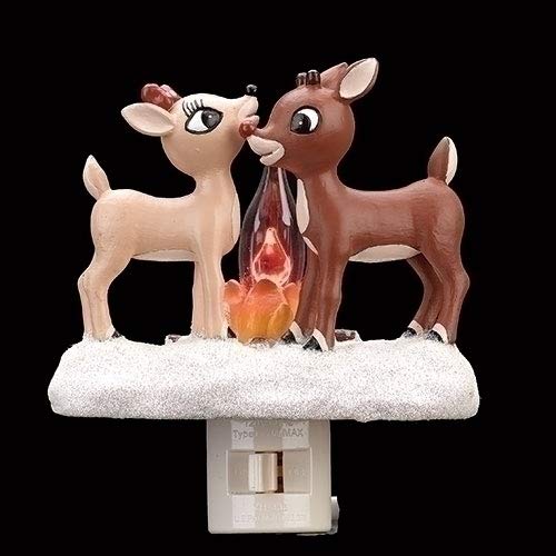 Product Cover Rudolph the Red Nosed Reindeer Night Light with Flickering Flame, 5 1/4 Inch