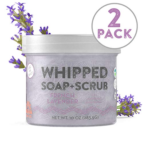 Product Cover Whipped Soap + Scrub Body Wash - French Lavender - 2 PACK - Luxurious Body Wash and Scrub for a Relaxing Head to Toe Cleanse