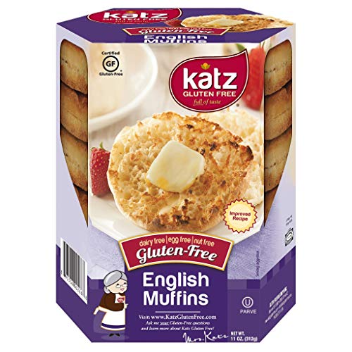 Product Cover Katz Gluten Free English Muffins | Dairy, Nut and Gluten Free | Kosher (3 Packs of 4 Muffins, 11 Ounce Each)