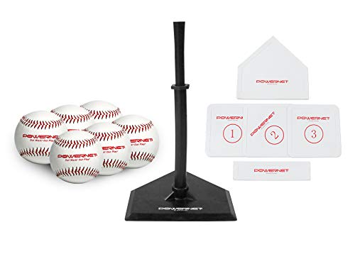 Product Cover PowerNet Baseball T-Ball Coaching Bundle | 8 Piece Tee-Ball Set Includes 6 Soft Core Baseballs, Adjustable Tee, 5 Throw Down Bases to Coach