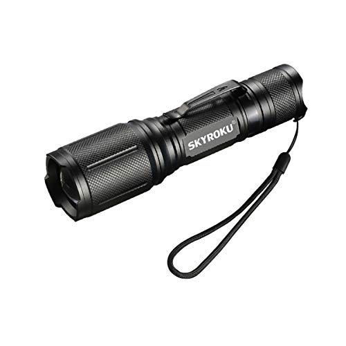 Product Cover Tactical LED Flashlight, SKYROKU T6 Ultra Super Bright 5 Mode Tactical Flashlight for Hiking, Camping and Riding (T6 1PACK With Hook)