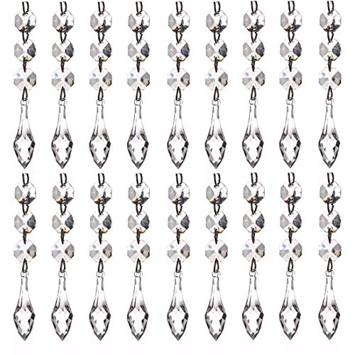 Product Cover 30pcs Chandelier Hanging Acrylic Crystal Beaded Strands Chain, Diamond Beads Tree Garland for Wedding, Christmas, Party Decorations, Lighting Drops, Ceiling Light Pendants Supplies (MS05)