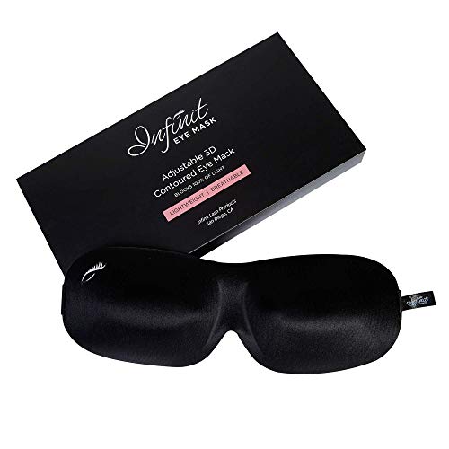 Product Cover Infinit Eye Mask Designed for Eyelash Extensions - 3D Contoured Design for Maximum Comfort | Lightweight and Soft Fabric with Adjustable Strap| No Pressure Eye Mask For Sleep and Travel (Black)
