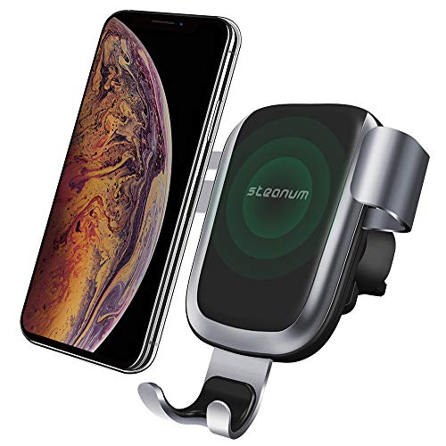 Product Cover Wireless Car Charger,Steanum Car Fast Wireless Charger Car Mount Air Vent Phone Holder Compatible for iPhone Xs Max/Xs/Xr/X/8/8+,Galaxy S9/S9+/S8/S8+/S7/S6 Edge/Note8/5&More 2019
