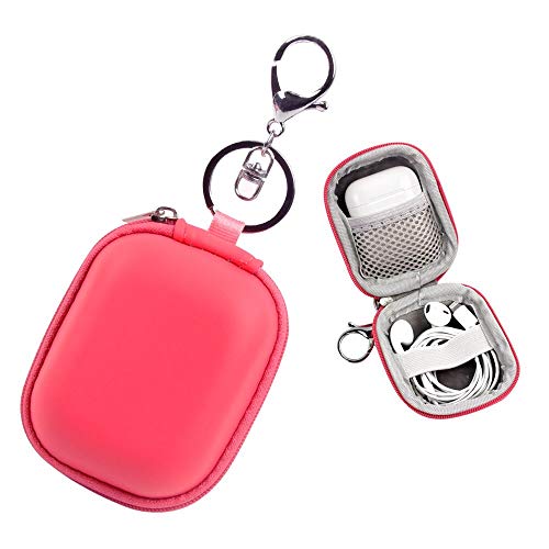 Product Cover Airpods Case Keychain ASMOTIM Airpods Protective Case Storage Earbuds Case Airpods Case Hard PU Leather with Soft Inner with Metal Clasp and Keychain Compatible with Apple AirPods Bluetooth Headphones
