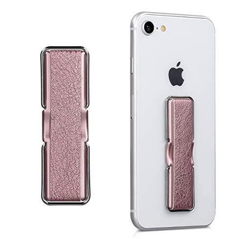 Product Cover kwmobile Universal Elastic Finger Holder for Smartphones - PU Leather Stretch Grip Finger Strap with Stand for iPhone Samsung HTC Android iPad Mini