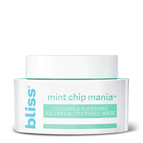 Product Cover Bliss Mint Chip Mania Soothing Facial Mask for Hydrating, Nourishing & Replenishing Skin, Vegan Formula Face Mask Made with Aloe Vera, Shea Butter & Peppermint Leaf Extract, 1.7 oz
