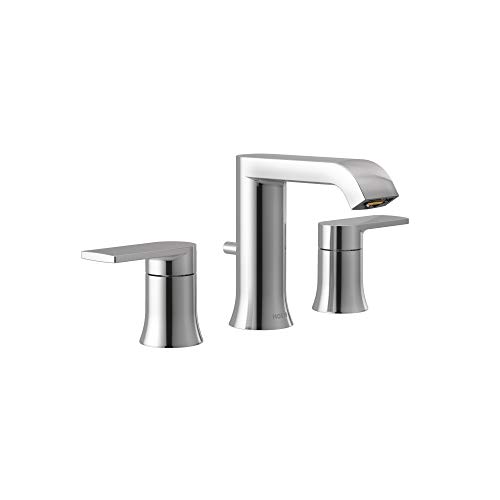 Product Cover Moen T6708 Genta Two-Handle Widespread Modern Bathroom Faucet, Valve Required, Chrome