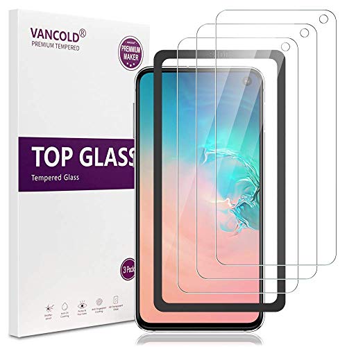 Product Cover Samsung Galaxy S10e Screen Protector, Vancold 5.8 inch (3 Pack) HD Clear Tempered Glass Screen Protector for Samsung Galaxy S10E 2019 with Installation Frame