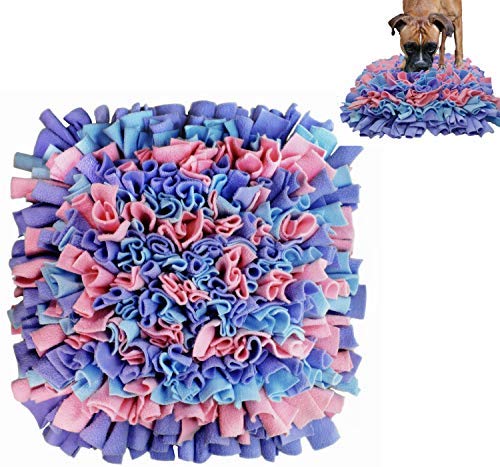 Product Cover LIVEKEY Dog Snuffle Mat, Feeding Mat for Dogs, Durable Interactive Puzzle Toys for Training Foraging Skills (Pink&Purple&Blue)