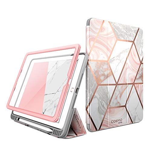 Product Cover i-Blason Case for iPad 6th Generation, iPad 9.7 Case 2018/2017, [Built-in Screen Protector] Full-Body Trifold [Cosmo] Smart Cover with Auto Sleep/Wake & Pencil Holder for Apple iPad 9.7 Inch (Marble)