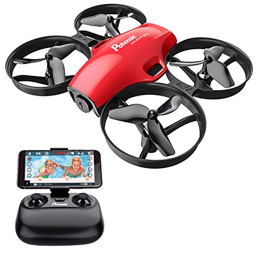 Product Cover Potensic A30W FPV Drone with Camera, Mini RC Nano Quadcopter with Camera, Auto Hovering, Route Setting, Gravity Induction Mode and 500mAh Detachable Battery (red)