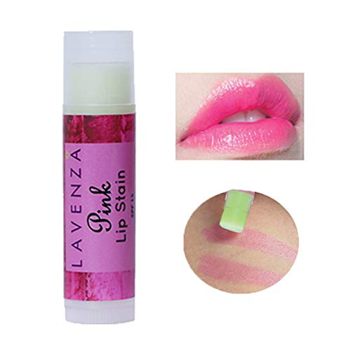 Product Cover Lavenza Natural Long lasting Pink Lipstain & Lip Balm (2 in 1) | SPF15 | Petroleum jelly, Mineral Oil, Perfume, Paraffin FREE | With Shea Butter & Grapeseed oil | Moisturizing & Nourishing
