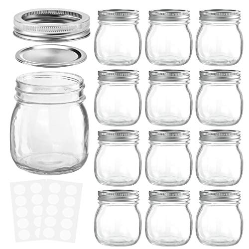 Product Cover KAMOTA Mason Jars 10 oz With Regular Lids and Bands, Ideal for Jam, Honey, Wedding Favors, Shower Favors, Baby Foods, DIY Magnetic Spice Jars, 12 PACK, 20 Whiteboard Labels Included