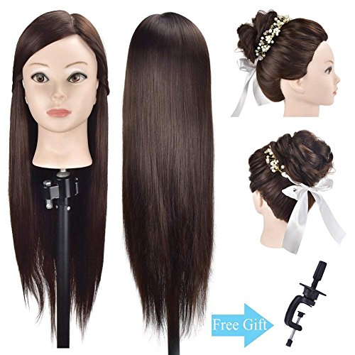 Product Cover Pema Hair Extensions And Wigs Hair Dummy For Hair Styling Practice/Cutting Hair (Length 30 Inch, Forehead to Back Hair End, Brown)