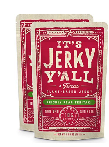 Product Cover Vegan Jerky TERIYAKI - Beyond Tender and Tasty Vegan Snacks - High Protein, Low Carb, Non-GMO, Gluten-Free, Vegetarian, Kosher, Whole30 (2-Pack)
