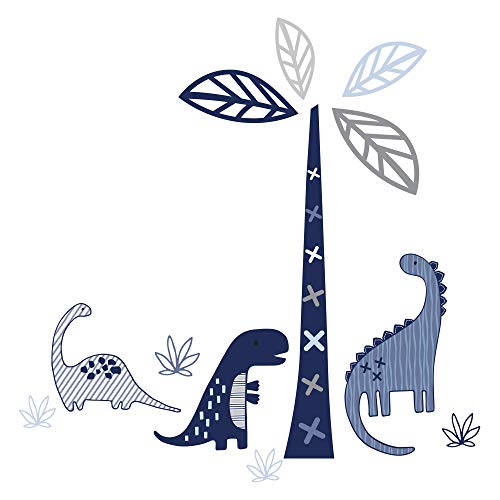 Product Cover Lambs & Ivy Baby Dino Nursery Blue/Gray Dinosaur and Tree Wall Decals/Stickers