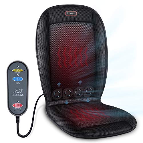 Product Cover Snailax Heated Car Seat Cushion - Heated Seat Cushion with 2 Levels 2 Heating Pads,Car Seat Warmer with 3 Car Fan Speeds, Car Seat Heating Pad, 12V Automotive Air Conditioned Seat Cover