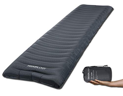 Product Cover TREKOLOGY Camping Mat, Sleeping Pad, Camping Mattress - UL80 Inflatable Airbed Roll Mat Lightweight Camp Mats, Ultralight Single Inflating Bed for a Good Night Sleep on Tent Ground or Hammock ...